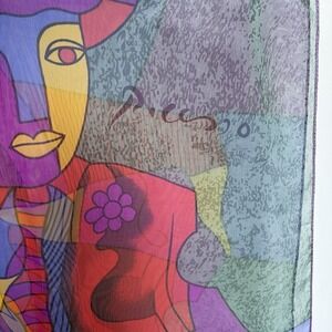 Picasso Colorful Lightweight Abstract Scarf Shawl Wrap Art-to-wear Museum Artsy